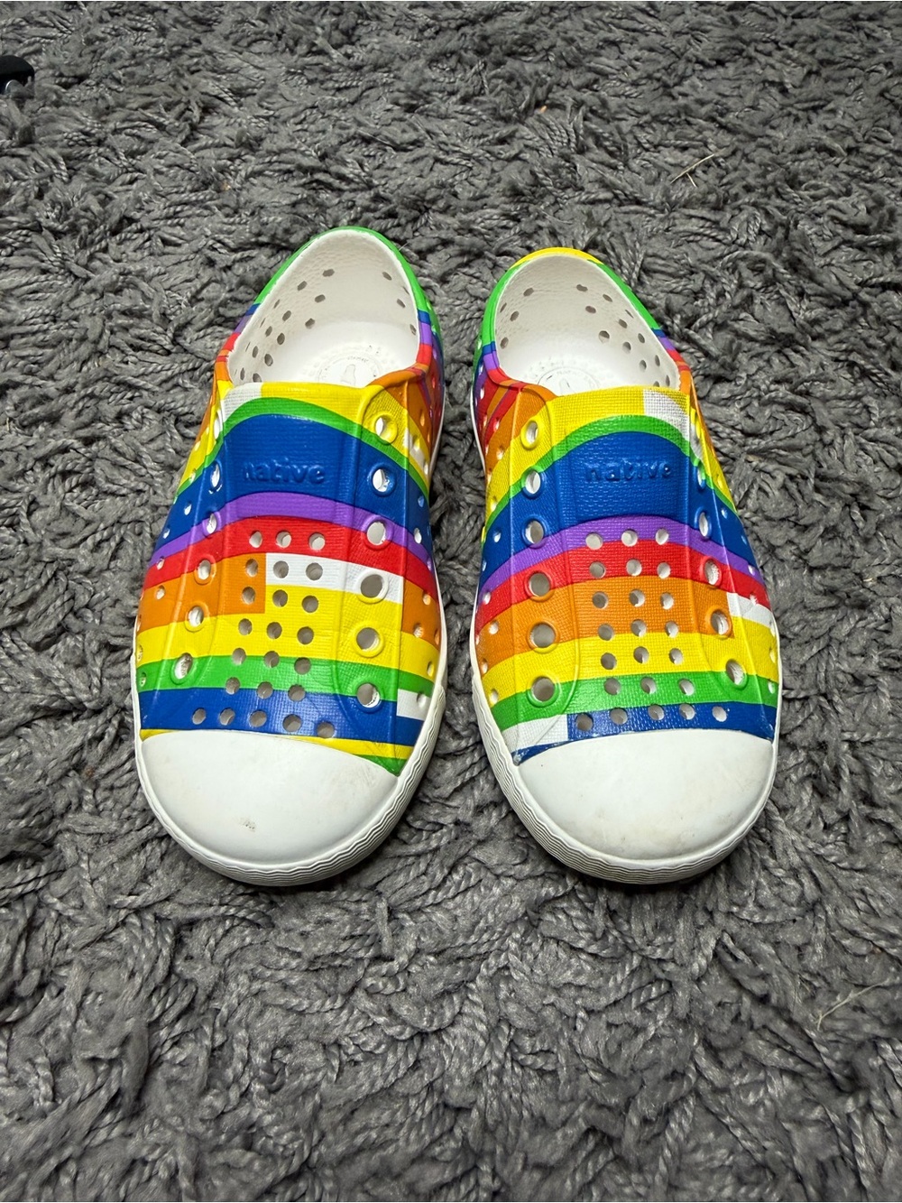Native Shoes Rainbow Print Jefferson Slip-On Sneakers C7
